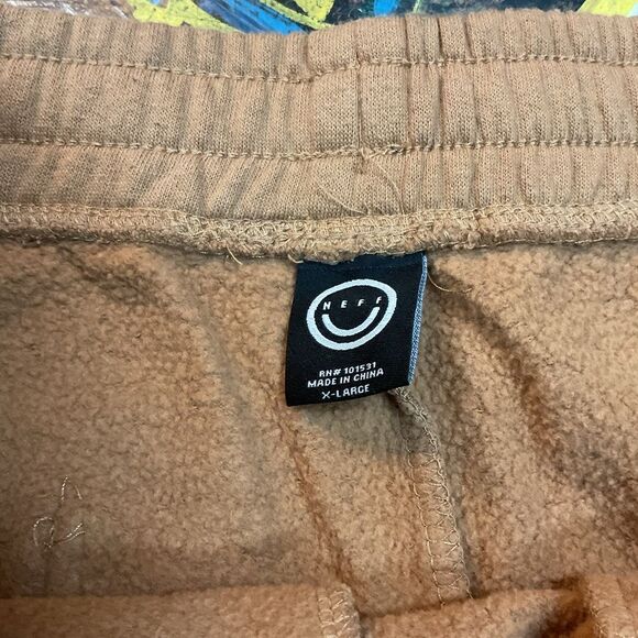 Neff “It’s All Good” Polar Bear Sweatpants | Brown Flame Joggers | Size XL - Picture 5 of 13
